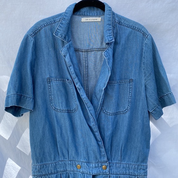 Life In Progress Denim Romper - Picture 5 of 9